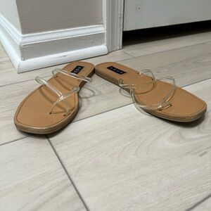 Aqua, Clear Sandals, Size 8